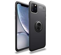 NALIA Coque avec Bague Compatible avec iPhone 11 Pro Max, Silicone Housse Protection Anneau Rotation de 360 Degres, Support de Voiture Magnetique Anti-Choc Case Slim Gel Cover, Couleur:Noir