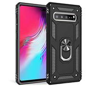 NALIA Coque avec Bague Compatible avec Samsung Galaxy S10 5G, Anti-Choc Housse Protection pour Support de Voiture Magnetique, Anneau Rotation de 360 Degres, Silicone Bumper Case, Couleur:Noir