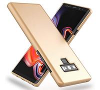 NALIA Coque Compatible avec Samsung Galaxy Note 9, Ultra-Fine Housse Protection Rigide Slim-Fit Cover en Look Métal, Mince Téléphone Portable Etui Hard-Case Smart-Phone Bumper Skin, Couleur:Gold Or