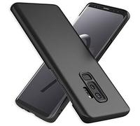 NALIA Coque Compatible avec Samsung Galaxy S9 Plus, Ultra-Fine Housse Protection Rigide Slim Smart-Phone Back-Cover en Look Métal, Telephone Etui Mince Hard-Case Bumper Facile, Couleur:Noir