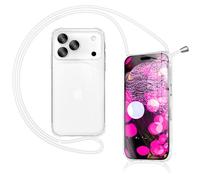 NALIA Coque Cordon pour iPhone 17 Pro Max - Housse Hybride, Blanc Lune