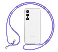 NALIA Coque Cordon pour Samsung Galaxy S23 Plus - Housse Hybride Transparente & Lanière - HANGIT Pro (Dos Anti-Jaunissement & Réglable) - Marque Allemande, Couleur:Violet