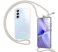 NALIA Coque Cordon pour Samsung Galaxy S26 - Housse Hybride, Grès Beige | Dos Cristallin, Mains Libres, Esprit Tranquille, Votre Accessoire Style, Airbag Invisible, HANGIT PRO