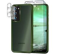 NALIA Coque de Téléphone Mate pour Samsung Galaxy S23 Plus - Cadre Silicone Antichoc & Semi-Transparente - FUZION (Housse Anti-Traces) - Marque Allemande, Couleur:Vert