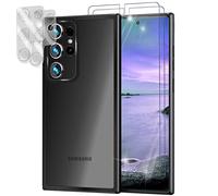 NALIA Coque de Téléphone Mate pour Samsung Galaxy S23 Ultra - Cadre Silicone Antichoc & Semi-Transparente - FUZION (Housse Anti-Traces) - Marque Allemande, Couleur:Noir