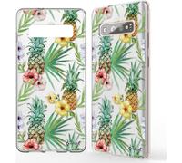 NALIA Coque de téléphone portable pour Samsung Galaxy S10 Plus, étui silicone Motif Case Cover Aquarelle Ananas