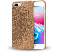 NALIA Coque en Liège Compatible avec iPhone 8 Plus / 7 Plus, Fine Aspect Bois Hard-Case Cover Housse Protection Premium Etui, Slim Telephone Bumper Mince Rigide Facile, Designs:Cork Mandala