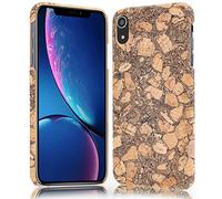 NALIA Coque en Liège Compatible avec iPhone XR, Ultra-Fine Aspect Bois Hard-Case Cover Housse Protection Premium Etui, Slim Telephone Portable Bumper Mince Rigide Facile, Motiv:Cork Pattern