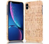 NALIA Coque en Liège Compatible avec iPhone XS Max, Ultra-Fine Aspect Bois Hard-Case Cover Housse Protection Premium Etui, Telephone Portable Bumper Mince Rigide Facile, Designs:Light Cork