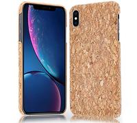 NALIA Coque en Liège Compatible avec iPhone XS Max, Ultra-Fine Aspect Bois Hard-Case Cover Housse Protection Premium Etui, Telephone Portable Bumper Mince Rigide Facile, Designs:Light Cork Pattern