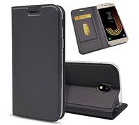 NALIA Coque Flip-Case pour Samsung Galaxy J5 2017 - Fine, Gris Noir