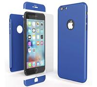 NALIA Coque Integrale Compatible avec iPhone 6 6S, Ultra-Fine Housse Avant & Arrière Protection avec Verre Trempe, Rigide Mince 360-Degrées Cover Etui Premium Hard-Case Bumper, Couleur:Bleu