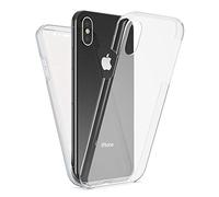 NALIA Coque Integrale Compatible avec iPhone X XS, Mince Housse Avant & Arrière 360° Protection avec Verre Trempé, Ultra-Fine Telephone Portable Cover Bumper Case Slim Etui, Couleur:Transparent
