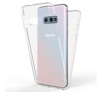 NALIA Coque Integrale Compatible avec Samsung Galaxy S10e, Mince Housse Avant & Arrière Protection avec Verre Trempé, Ultra-Fine Téléphone Portable Cover Bumper Slim Case Etui, Couleur:Transparent