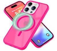 NALIA Coque Magnétique pour iPhone 16 Pro - Antichoc - Silicone, Rose Vif | Anti-Glisse & Protection Hybride, Puissance Mag Intégrée, MATTEX