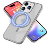 NALIA Coque Magnétique pour iPhone 16 Pro Max - Mat-Transparent & Compatible MagSafe - MATTEX (Antidérapant, Antichoc & Anti-Traces) - Marque Allemande, Couleur:Titane Gris