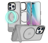 NALIA Coque Magnétique pour iPhone 16 Pro Max - Support Pliable & Protection - Triton (Transparente Mate & Hybride) - Marque Allemande, Couleur:Titane Gris