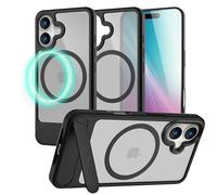 NALIA Coque Magnétique pour iPhone 16 - Support Pliable & Protection - Triton (Transparente Mate & Hybride) - Marque Allemande