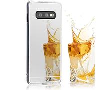 NALIA Coque Miroir Compatible avec Samsung Galaxy S10e, Ultra-Fine Housse Protection Slim Mirror Silicone Gel Case, Mince Smart-Phone Back-Cover Bumper Telephone Portable Etui Souple, Couleur:Argent