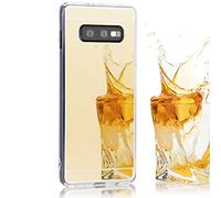 NALIA Coque Miroir Compatible avec Samsung Galaxy S10e, Ultra-Fine Housse Protection Slim Mirror Silicone Gel Case, Mince Smart-Phone Back-Cover Bumper Telephone Portable Etui Souple, Couleur:Gold Or