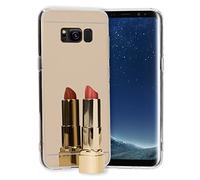 NALIA Coque Miroir Compatible avec Samsung Galaxy S8, Fine Housse Protection Slim Mirror Case Silicone Cover, Mince Gel Telephone Bumper Anti-Choc Etui Résistant Souple Facile, Couleur:Gold Or