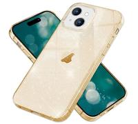 NALIA Coque Paillette pour iPhone 15 - Étui Silicone Scintillant - DAZZLIN (Transparent & Antichoc) - Marque Allemande, Couleur:Or