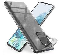 NALIA Coque Paillette pour Samsung Galaxy S20 Ultra - Étui Silicone Scintillant - DAZZLIN (Transparent & Antichoc) - Marque Allemande, Couleur:Noir