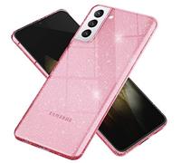 NALIA Coque Paillette pour Samsung Galaxy S21 Plus - Étui Silicone Scintillant - DAZZLIN (Transparent & Antichoc) - Marque Allemande, Couleur:Rose