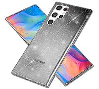 NALIA Coque Paillette pour Samsung Galaxy S22 Ultra - Étui Silicone Scintillant - DAZZLIN (Transparent & Antichoc) - Marque Allemande, Couleur:Noir