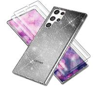 NALIA Coque Paillette pour Samsung Galaxy S23 Ultra - Étui Silicone Scintillant - DAZZLIN (Transparent & Antichoc) - Marque Allemande, Couleur:Noir
