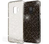 NALIA Coque Paillette pour Samsung Galaxy S9 - Étui Silicone Scintillant - DAZZLIN (Transparent & Antichoc) - Marque Allemande, Couleur:Noir