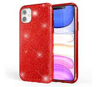 NALIA Coque Paillettes Compatible avec iPhone 11, Brillante Housse Protection Cover Bling Anti-Choc Silicone Gel Case, Ultra Fine Glitter Bumper Mince Telephone Portable Strass, Couleur:Rouge