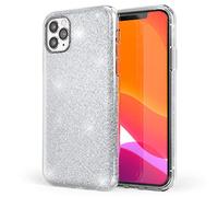 NALIA Coque Paillettes Compatible avec iPhone 11 Pro, Brillante Housse Protection Cover Bling Anti-Choc Silicone Gel Case, Ultra Fine Glitter Bumper Mince Telephone Portable Etui, Couleur:Argent