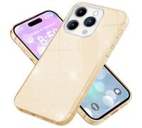 NALIA Coque Paillettes Compatible avec iPhone 16 Pro - Look Scintillant & Grip - SHINEPOP (Silicone Case) - Marque de Berlin, Couleur:Or