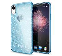 NALIA Coque Paillettes Compatible avec iPhone XR - Look Scintillant & Grip - SHINEPOP (Silicone Case) - Marque de Berlin, Couleur:Turquoise