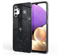 NALIA Coque Paillettes Compatible avec Samsung Galaxy A32 5G - Look Scintillant & Grip - SHINEPOP (Silicone Case) - Marque de Berlin, Couleur:Noir