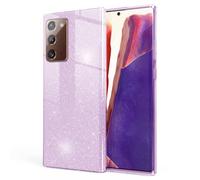 NALIA Coque Paillettes Compatible avec Samsung Galaxy Note 20 - Look Scintillant & Grip - SHINEPOP (Silicone Case) - Marque de Berlin, Couleur:Violet