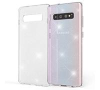 NALIA Coque Paillettes Compatible avec Samsung Galaxy S10, Ultra-Fine Bling Housse Telephone Protection Back-Cover Etui, Mince Strass Bumper Slim Silicone Case Souple Résistant, Couleur:Transparent