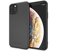 NALIA Coque pour iPhone 11 Pro Max - Étui Paille de Blé (Base Végétale) - BIOVERA - Mat & Antichoc (Vegan) - Marque Allemande, Couleur:Noir