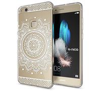 NALIA Coque Protection Compatible avec Huawei P10 Lite, Motif Housse Silicone Portable Premium Case Back-Cover, Ultra-Fine Souple Gel Slim Anti-Choc Bumper Mince Etui, Designs:Circle Flowers