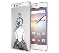 NALIA Coque Protection Compatible avec Huawei P10, Motif Housse Silicone Portable Premium Case Phone Back-Cover, Ultra-Fine Souple Gel Slim Anti-Choc Bumper Mince Etui, Designs:Bird Princess