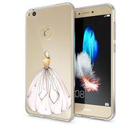 NALIA Coque Protection Compatible avec Huawei P8 Lite 2017, Motif Housse Silicone Portable Premium Case Back-Cover, Ultra-Fine Souple Slim Anti-Choc Bumper Mince Etui, Designs:Princess Pink Rose