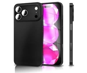 NALIA Coque Rigide Fine pour iPhone 17 Pro Max - Mat & 0.3mm Ultra Mince - Phantom (Etui Extra-Fin & Protection Caméra Intégrale) - Marque Allemande, Couleur:Noir Opaque