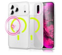 NALIA Coque Rigide Fine pour iPhone 18 Pro Max / 17 Pro Max, Jaune Néon | Glow & Puissance Magnétique, Mat-Translucide, Sur Mesure, THINIX GLOW