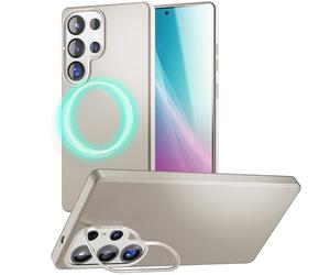 NALIA Coque Rigide Magnétique pour Samsung Galaxy S25 Ultra, Titane Gris | Fin & Sûr, Support Caméra Malin, Toucher Élégant & Finition, Puissance Magnétique Forte, OVERLAND
