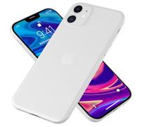 NALIA Coque Rigide Ultra Fine pour iPhone 12 Mini - Mate-Transparent & 0.3mm Mince - Phantom (Housse Fine & Protection Caméra) - Marque Allemande, Couleur:Blanc