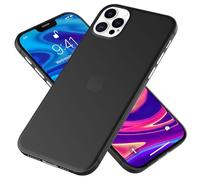 NALIA Coque Rigide Ultra Fine pour iPhone 12 Pro Max - Mate-Transparent & 0.3mm Mince - Phantom (Housse Fine & Protection Caméra) - Marque Allemande, Couleur:Noir