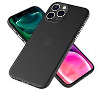 NALIA Coque Rigide Ultra Fine pour iPhone 13 Pro - Mate-Transparent & 0.3mm Mince - Phantom (Housse Fine & Protection Caméra) - Marque Allemande, Couleur:Noir