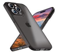 NALIA Coque Rigide Ultra Fine pour iPhone 15 Pro Max - Mate-Transparent & 0.3mm Mince - Phantom (Housse Fine & Protection Caméra) - Marque Allemande, Couleur:Noir Transparent