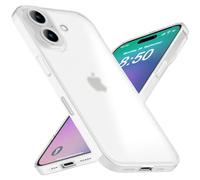 NALIA Coque Rigide Ultra Fine pour iPhone 16 - Mate-Transparent & 0.3mm Mince - Phantom (Housse Fine & Protection Caméra) - Marque Allemande, Couleur:Blanc Transparent